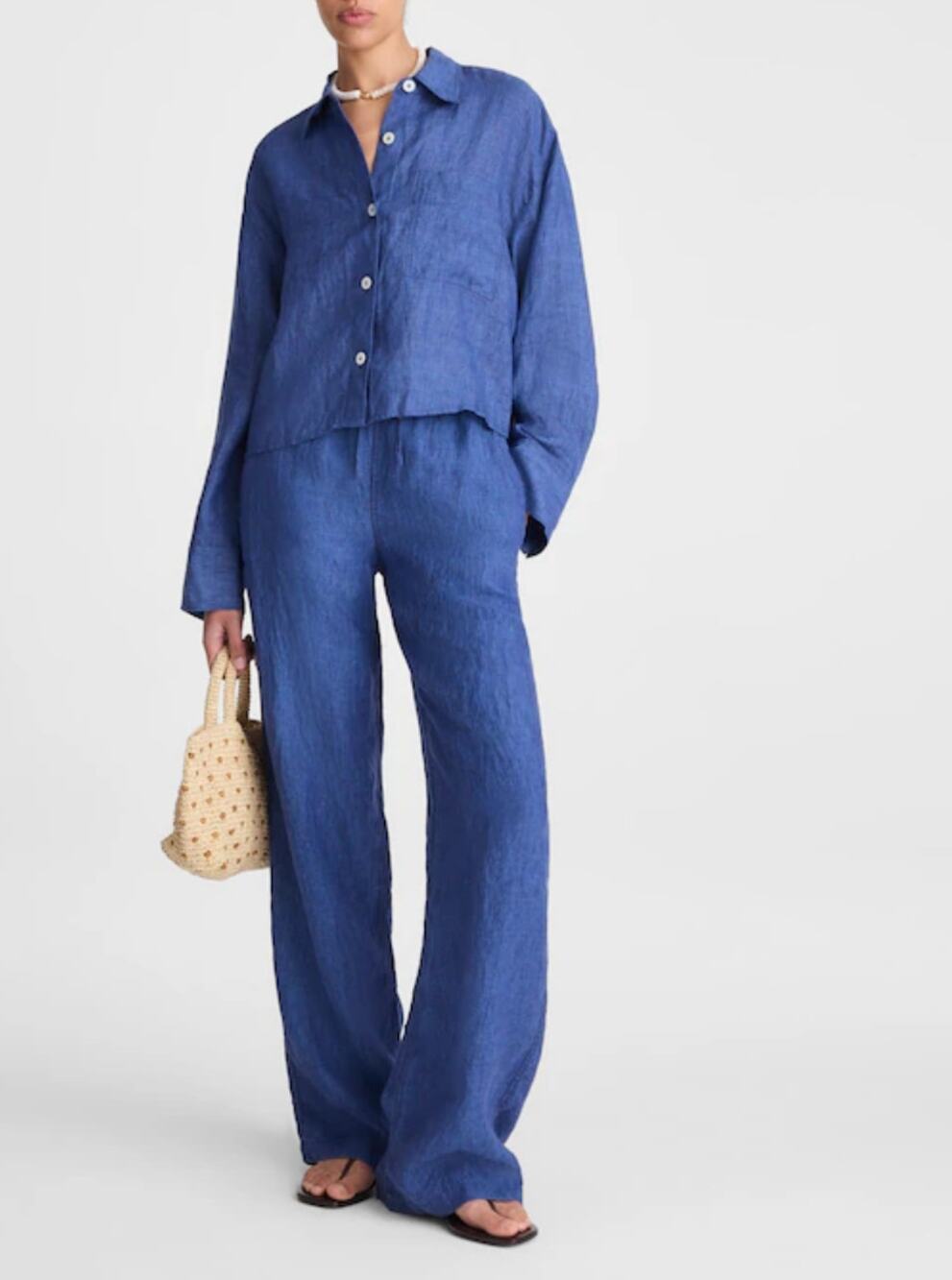 Madewell Straight Hem Shirt Linen XXS NWT Blue Chambray Coastal Minimalist OA403